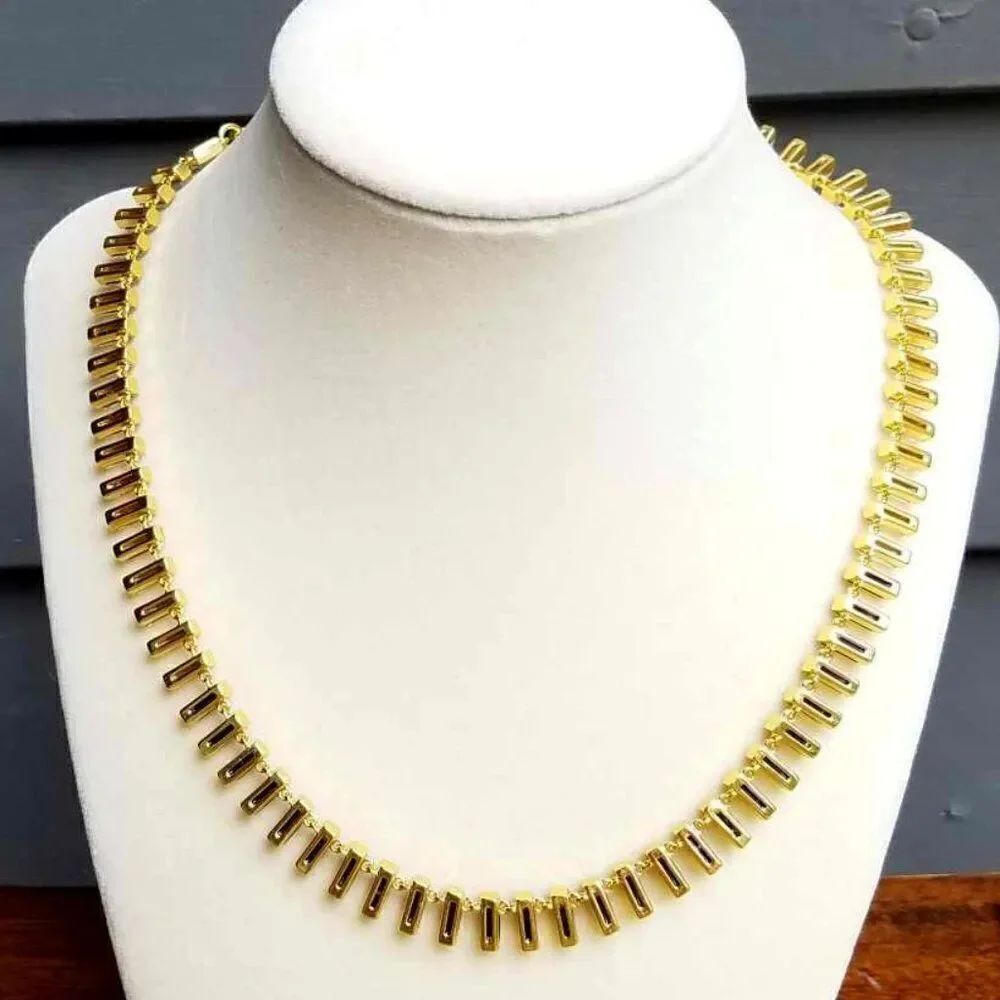 NWOT  J Crew Black and Clear Crystal Necklace